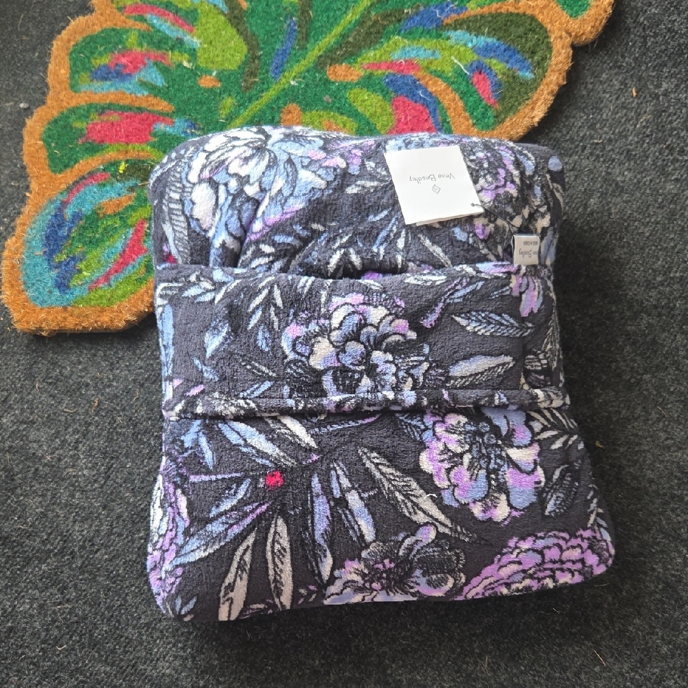 Vera Bradley Floral Blanket in Purple and Blue